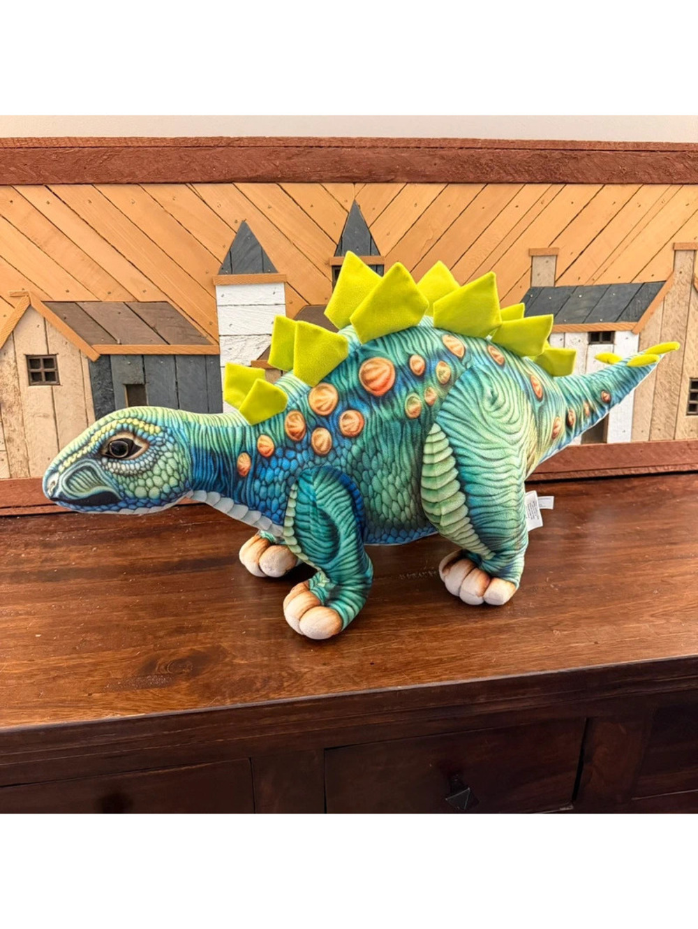 Real Planet Realistic Green Stegosaurus Dinosaur Plush Toy